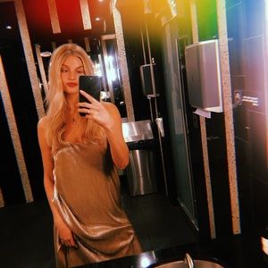 Kimchi Blue Gold Midi Slip